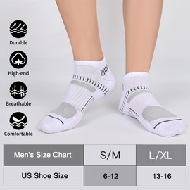 COOPLUS Mens 10 Pairs Ankle Athletic Low Cut Socks Cushioned Breathable Running Performance Sport No Show Socks