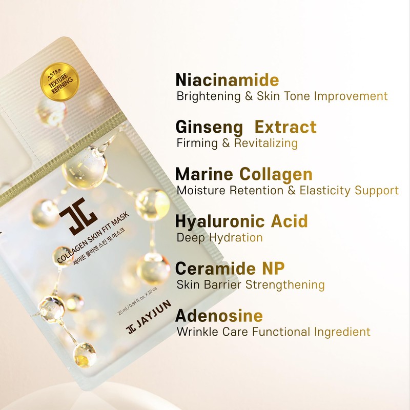 JAYJUN Collagen Skin Fit Mask (10 Sheets) – 2-Step All