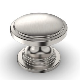 Amerdeco 10 Pack 1-1/4 inch Kitchen Cabinet Knobs Brushed Satin Nickel Cabinet Knobs Bedroom Dresser Drawer Knobs Single Hole Cabinet Handles