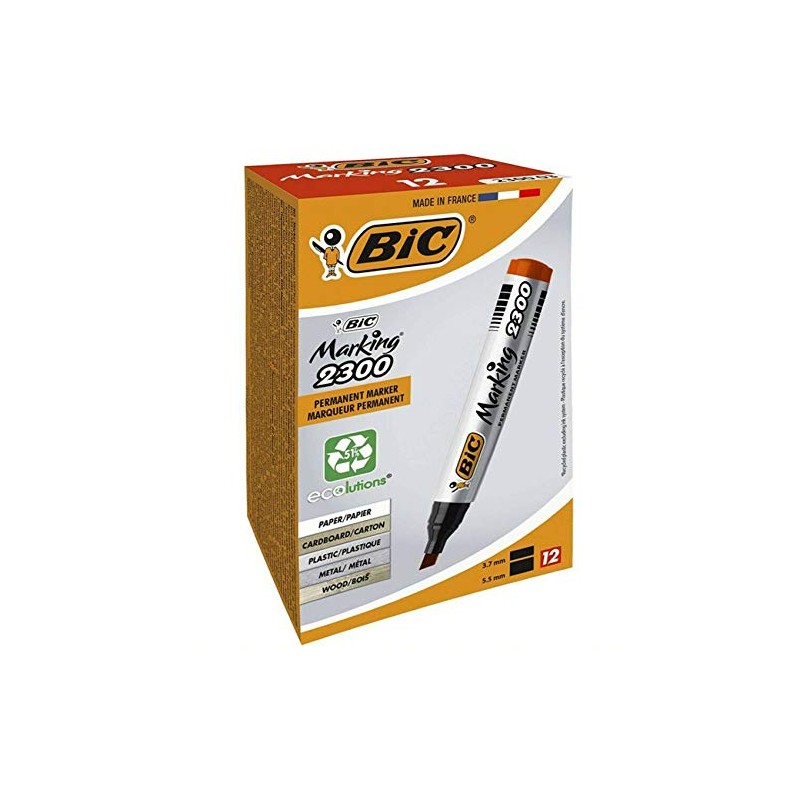 BIC 2300 Permanent Black MARKERS Pens Craft Home School Office