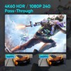 4K 60fps HDMI Video Game Capture and Passthrough Support HDR