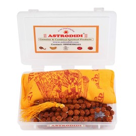 Astrodidi Rudraksha Mala Lab Certified with Gomukhi Japa Bag