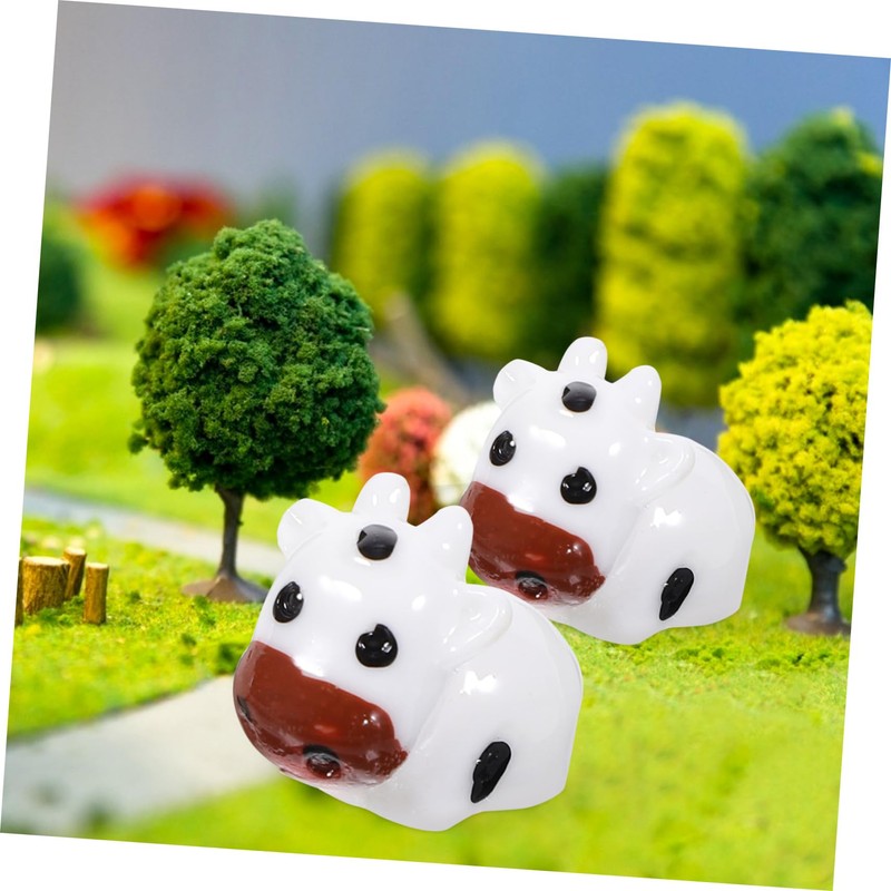 Mipcase 35pcs Miniature Cow Figurines Animal Models for Moss Landscape