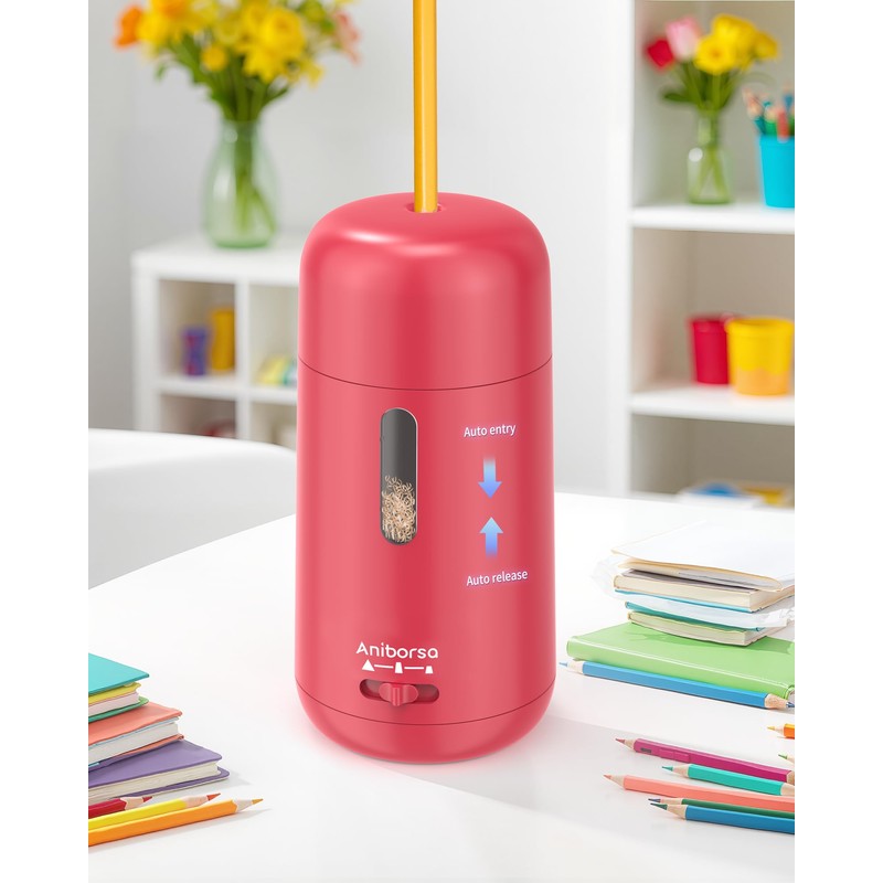 Aniborsa Automatic Electric Pencil Sharpener - Auto Feed, Auto Stop