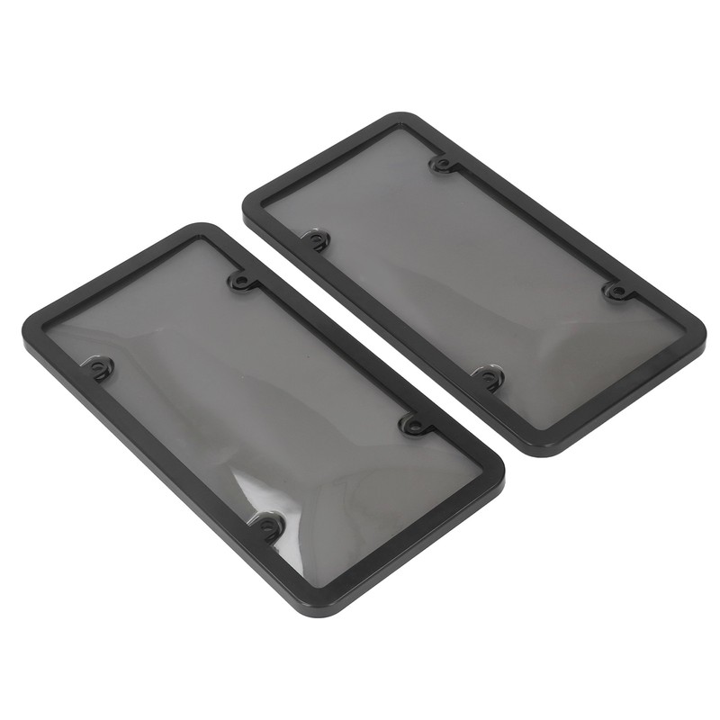 License Plate Frame Cover Set Standard Fit Smoky UV Resistant