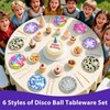 60Pcs Disco Paper Plates 7" Colorful Silver Disco Ball Heavy