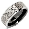 100S JEWELRY Tungsten Ring for Men Black Wedding Band Celtic