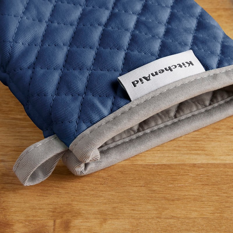 KitchenAid Asteroid Mini Oven Mitt Set, 5.5"x8", Blue Willow, 2