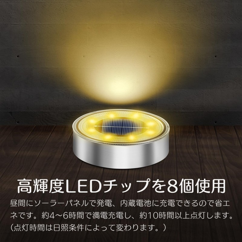 Solar Light, IP68 Waterproof, Recessed Garden Light, Automatic On/Off, Light
