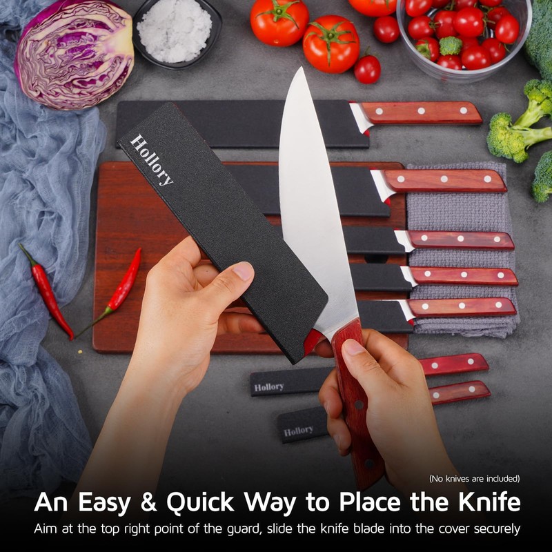 Hollory Kitchen Knife Guards Set, Universal Blade Covers, Abs Plastic
