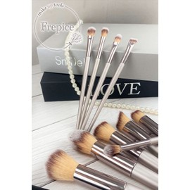 Frepice Makeup Brushes, Set of 10, Powder Brush, Concealer Brush, Makeup Brush Case, Makeup, Black Gem