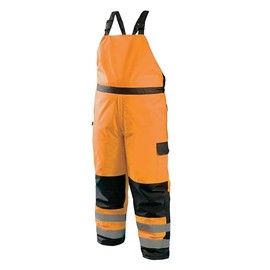 OccuNomix LUX-WBIB-O2X High Visibility Cold Weather Waterproof Bib Pants, Quilted Thermal Insulation, 7 Pockets, Class E, 100% ANSI Polyester, 2X-Large, Orange