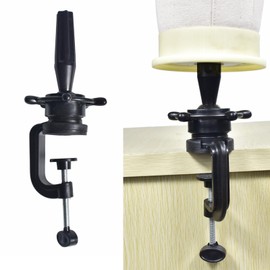 QIDESHENG Mannequin Head Stand Cosmetology Manikin Head Wig Holder Stand Desk Table Clamp Adjustable Mannequin Head Table Mount C-clamp Stand for Mannequin Head (1Pcs, Desktop Head Stand)