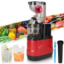 TeqHome Cold Press Juicer,300W Electric Masticating Juicer Machines with 3" Large Feed Chute for Whole Fruits and Vegetables,Upgraded High Juice Yield Juice Extractor Machine with 2 Cups,Easy to Clean