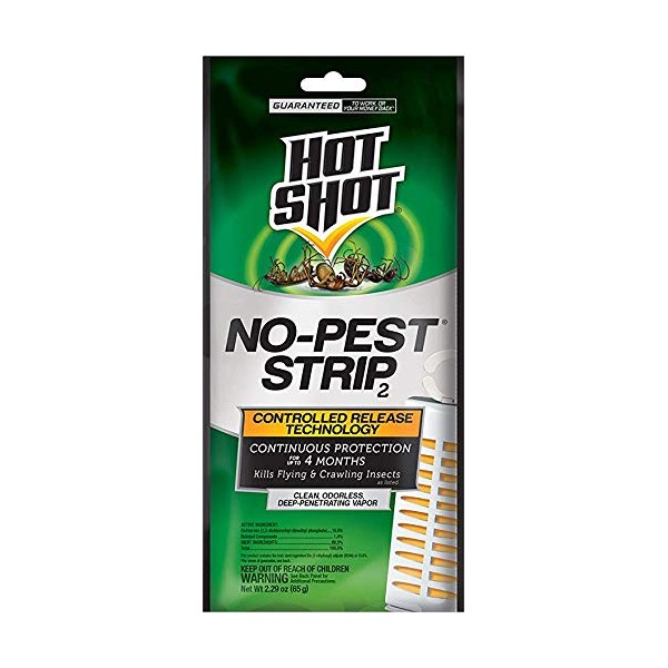 Hot Shot No-Pest Strip 2, Controlled Release Technology Kills Flying and Crawling Insects 2.29 Ounce (Value Pack of 8)