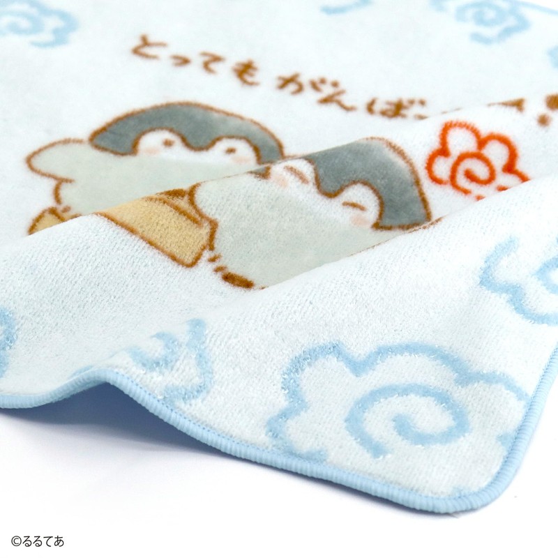 Koupenchan 53-0050070 Towel Handkerchief, Blue Print, Approx. 9.8 x 9.8