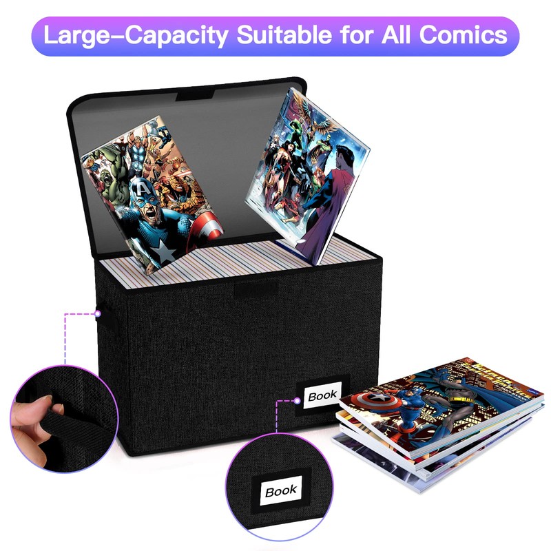 YNSZAS Comic Book Storage Box 15.8" X 7.8" X 11.8",