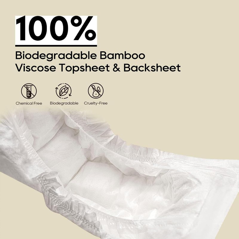 Newborn Diapers, Natural Soft Disposable Nappies for Infant, Hypoallergenic, Size