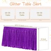 PATYDEST Purple Table Skirt 6FT for Rectangle Tables Sparkly Sequin
