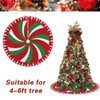Fzbali Peppermint Candy Tree Skirt 36 Inches Lace-up Merry Christmas