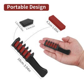 Hair Chalk Comb, Pack of 6 Temporary Washable Hair Colour Chalk Combs for Children, Gift for Girls, DIY Cosplay for Carnival Thanksgiving Christmas Birthday Parties New Year (Red)