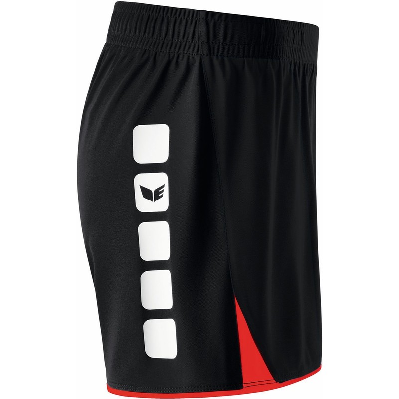 erima Damen Shorts 5-Cubes ohne Innenslip, Schwarz/Rot, 40, 615409