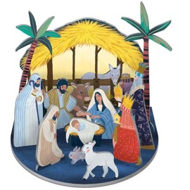 Roger la Borde Pop & Slot Away In A Manger Festive Scene Decoration