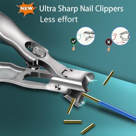 Luxgrip German Toe Nail Clippers for Thick Nails with Nail Files 2024 New Ultra Wide Jaw Toenail Clippers Cutter Heavy Duty Anti Splash Stainless Steel Nail Clippers Cutters for Seniors Big(Silver)