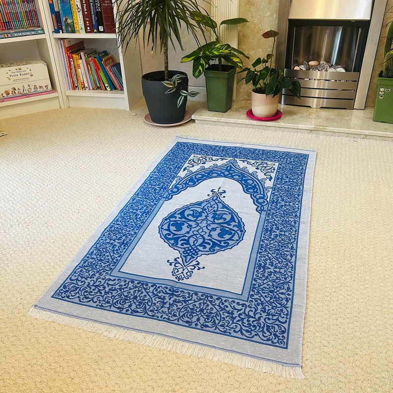 bazachi Mihrab Taffeta Ottoman Prayer Mat/Rug - Made In Turkey