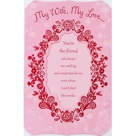 My Wife - My Love - You're the woman I love with all my heart for making me such a lucky guy! Premium Pink & Red Romantic Happy Valentine's Day Greeting Card
