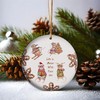 Rat Christmas Decoration, Festive Rat Ceramic Charm, 2024 Rats Christmas