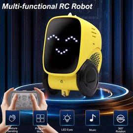 OBEST Robot Children's Toy, Remote Controlled Robot Programmable, RC Robot with Emoji Switching and Gesture Control, 2-Speed Adjustable, Dancing with One Click, Gift for Children 6 Years