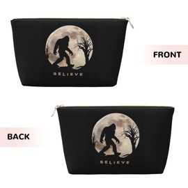 DITXIT Funny Bigfoot Sasquatch Full Moon Cosmetic Bag Travel Makeup Bag Organizer Toiletry Bag with Zipper Storage Pouch Coin Purse Brushes for Women Girls Gifts