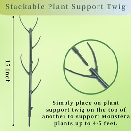 YOYOKIT 5 Pack Stackable Plant Support Stakes, 38inch Climbing Plant Sticks Structures for Monstera with Garden Ties, Durable Alternative to Moss Pole for Indoor Outdoor Plants