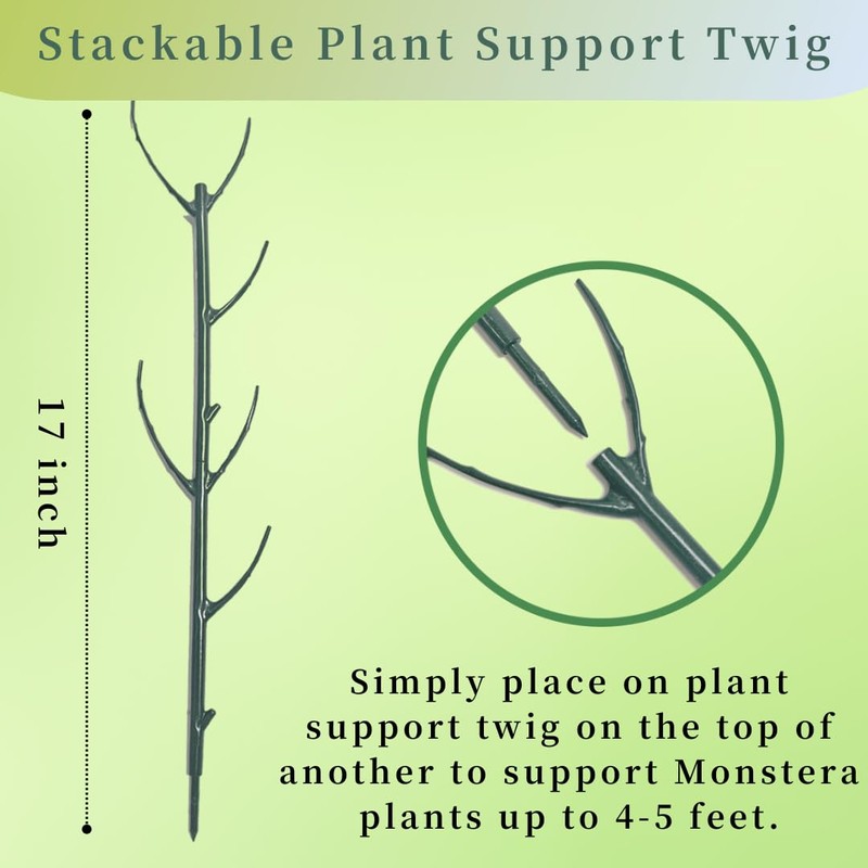 YOYOKIT 5 Pack Stackable Plant Support Stakes, 38inch Climbing Plant