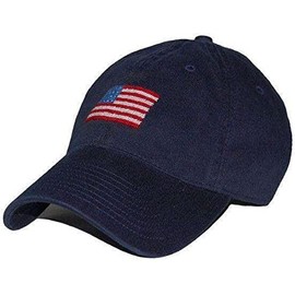 American Flag Needlepoint Hat in Navy by Smathers & Branson
