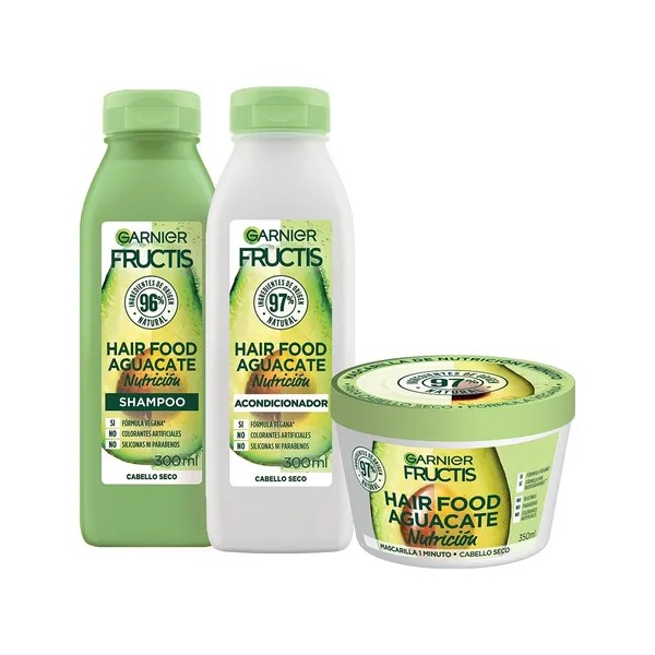 Kit Garnier Fructis Hair Food Aguacate Rutina Completa Pelo Seco