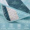 DJY Quilt Set King Size Light Blue Boho Striped Floral