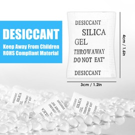 Desiccant Bags 100 Packs x 1g Silica Gel Sachets Desiccant Extract Moisture, Steam, Mildew, Odors, Dehumidifiers (100)