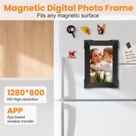 KPCB Tech Magnetic Electronic Digital Picture Frames 10.1" for Refrigerator