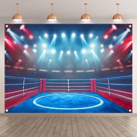 Luminora 7x5ft Boxing Ring Backdrop Boxing Match Stage Spotlights Background Men Fighting Decoration Stadium Gym Birthday Baby Shower Photo Banner Props