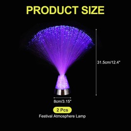 MECCANIXITY Fiber Optic Lamp, LED Novelty Lighting Sensory Mood Lights Color Changing in Night for Bedroom Ambient Decorations,2Pcs