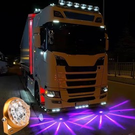 HUIYIRUN New Colorful Flash Motorcycle Electric Truck Chassis Lights LED Lights Rear Taillights Anti-Fog Lights Brake Lights Warning Lights (RED)