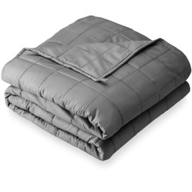 Bare Home Weighted Blanket for Adults 25lb (80" x 87") - All-Natural 100% Cotton - Premium Heavy Blanket Nontoxic Glass Beads (Grey, 80"x87")