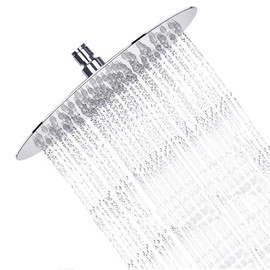 Shower Head, sinzau 8 Inch Round Rain Showerhead, 304 Stainless Steel, Ultra-Thin Design-Best Pressure Boosting