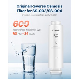 VEVOR Reverse Osmosis System, 600 GPD 10-stage Reverse Osmosis Water Filter Replacement, RO Filter Cartridge for 24 Months, Reduces Lead & Chlorine, Compatible with SS-003 Under Sink Water Filter