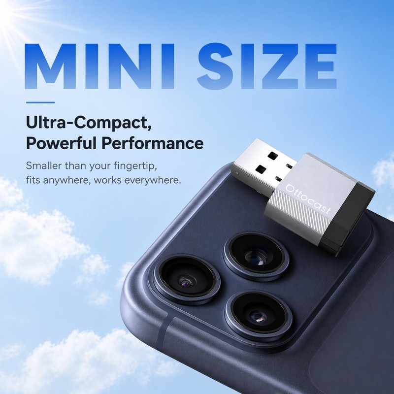 OTTOCAST Mini Nova 2-in-1 Wireless CarPlay & Android Auto AI