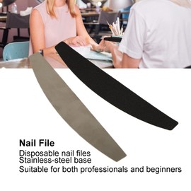 Interchangeable Arrows, Nail File Set, 100 Pieces/Set, Interchangeable Nail File Set, Half Moon Nail Files, Reusable Stainless Steel Skirting Board, Used for Home Nail Salon