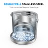 Ice Bucket 3L with Lid,Scoop,Tongs, Double Wall Insulated Stainless Steel