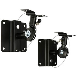 Monoprice 106839 Adjustable 33 lb. Capacity Speaker Wall Mount Brackets (Pair) Black
